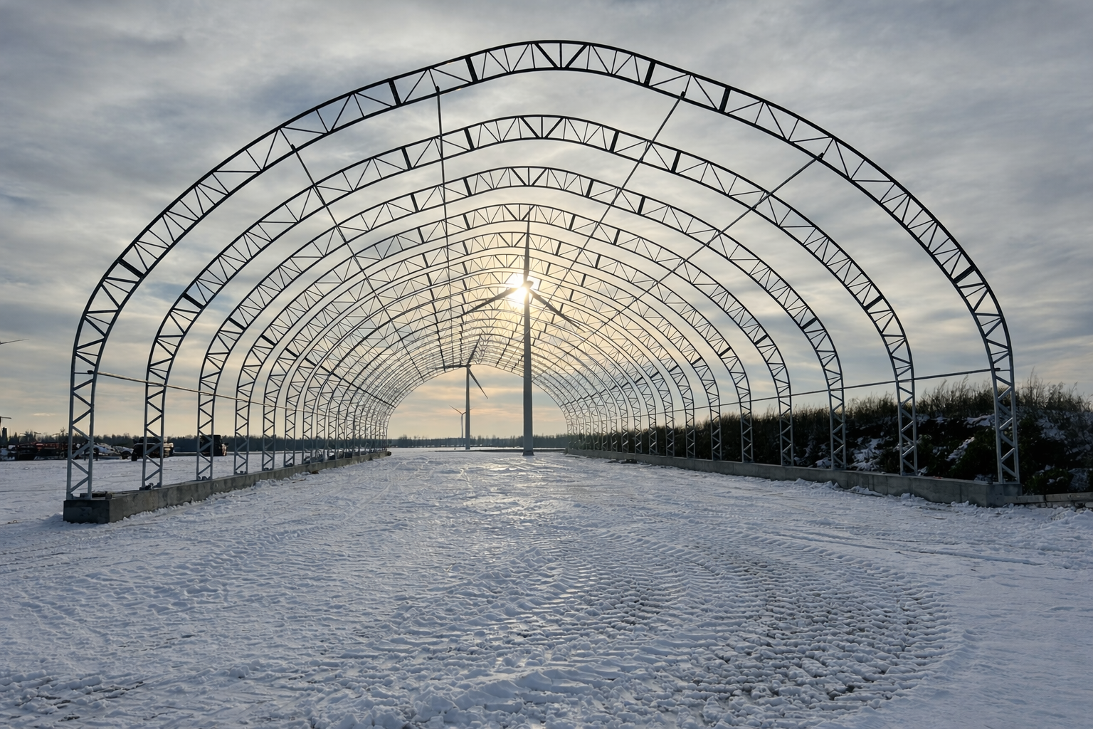 MegaDome frame under construction — Arthur, Ontario